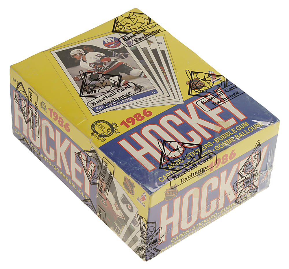 1985-1986 O-Pee-Chee Hockey Unopened Wax Box (48 Packs) - BBCE - Mario Lemieux Rookie Year