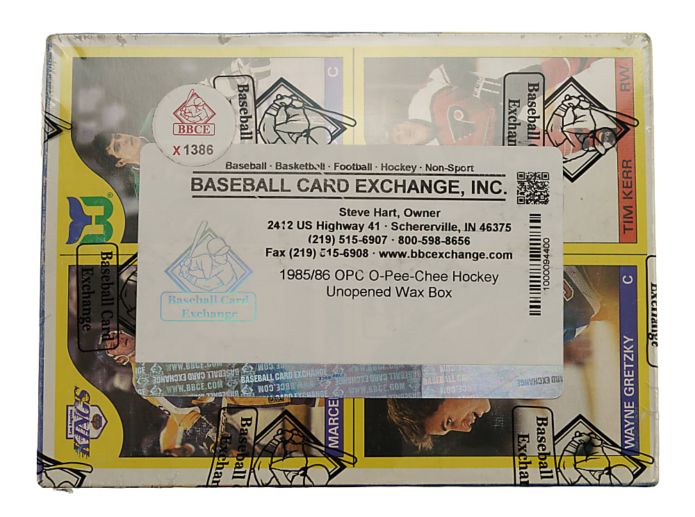 1985-1986 O-Pee-Chee Hockey Unopened Wax Box (48 Packs) - BBCE - Mario Lemieux Rookie Year