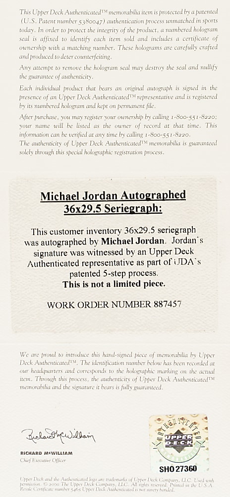 Michael Jordan Signed Limited-Edition LeRoy Neiman Serigraph - Upper Deck and JSA