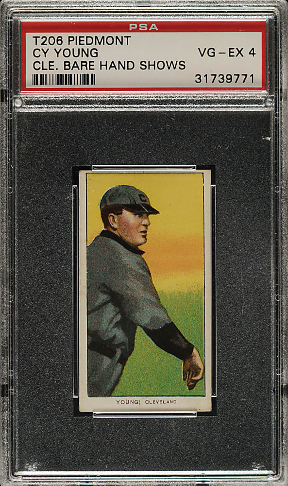 1909-1911 T206 White Border Cy Young Bare Hand Shows PSA VG-EX 4