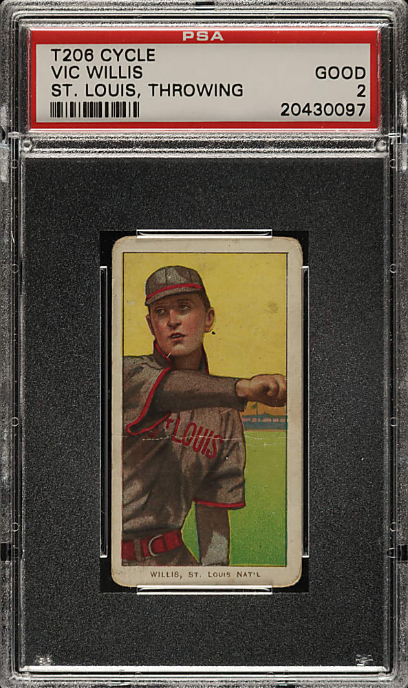 1909-1911 T206 White Border Vic Willis Throwing PSA GOOD 2 - Cycle 460 Back