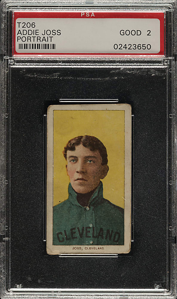 1909-1911 T206 White Border Addie Joss Portrait PSA GOOD 2 - Old Mill Back