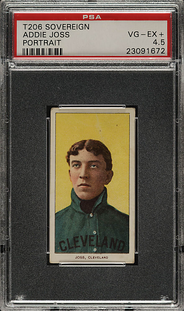1909-1911 T206 White Border Addie Joss Portrait PSA VG-EX+ 4.5 - Sovereign 150 Back