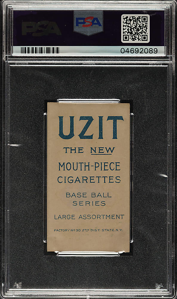 1909-1911 T206 White Border Rube Marquard Follow Through PSA NM 7 - Uzit Back - 1 of 1 - Highest Graded!