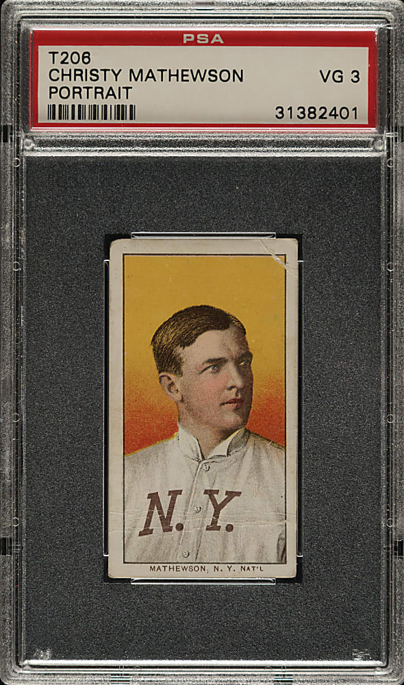 1909-1911 T206 White Border Christy Mathewson Portrait PSA VG 3 - Sovereign 350 Back