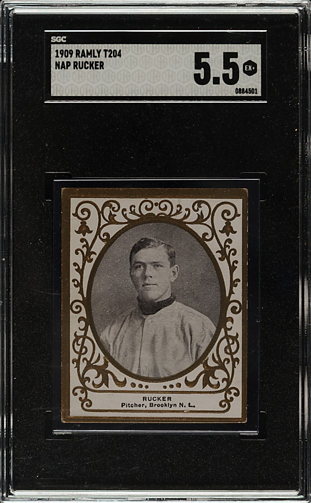 1909 T204 Ramly Tobacco Nap Rucker SGC EX+ 5.5