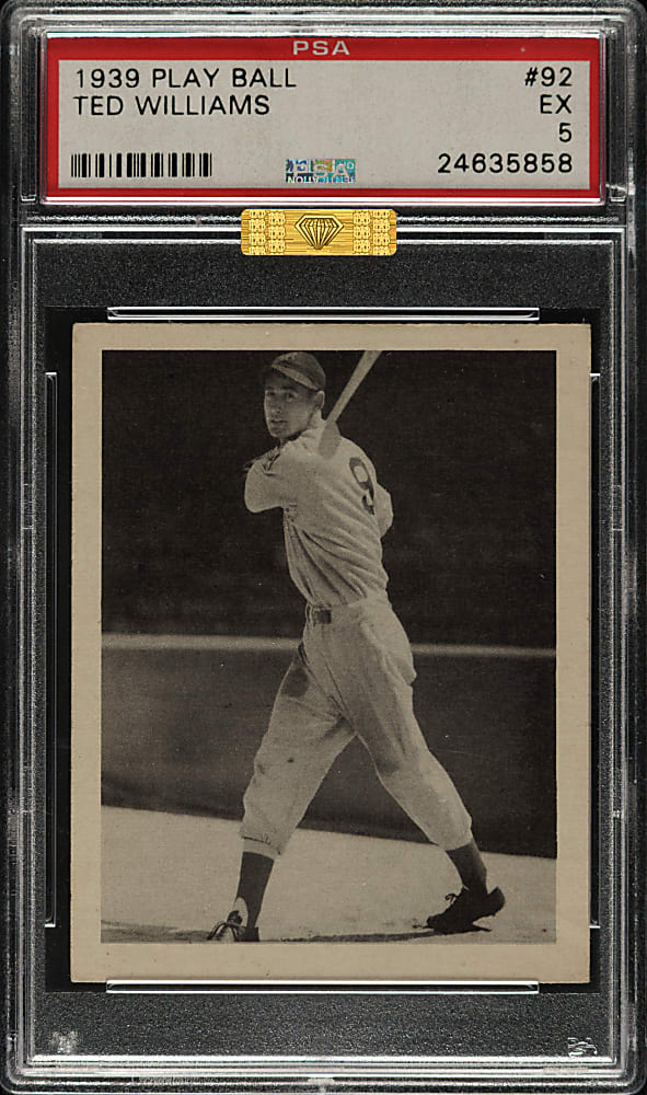 1939 R334 Play Ball #92 Ted Williams Rookie PSA EX 5 (MBA Gold Diamond)