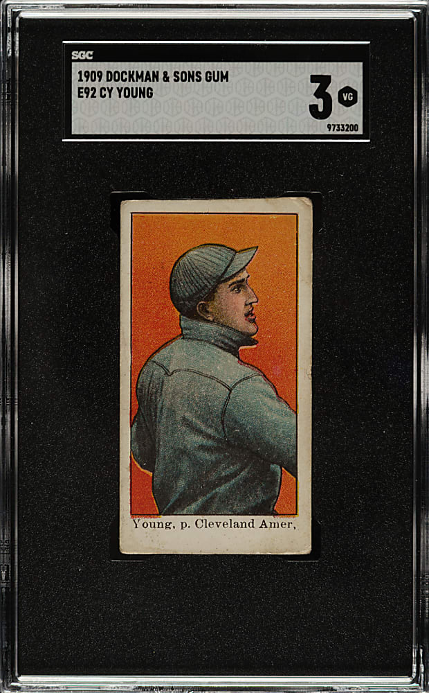 1909 E92 Dockman & Sons Cy Young SGC VG 3