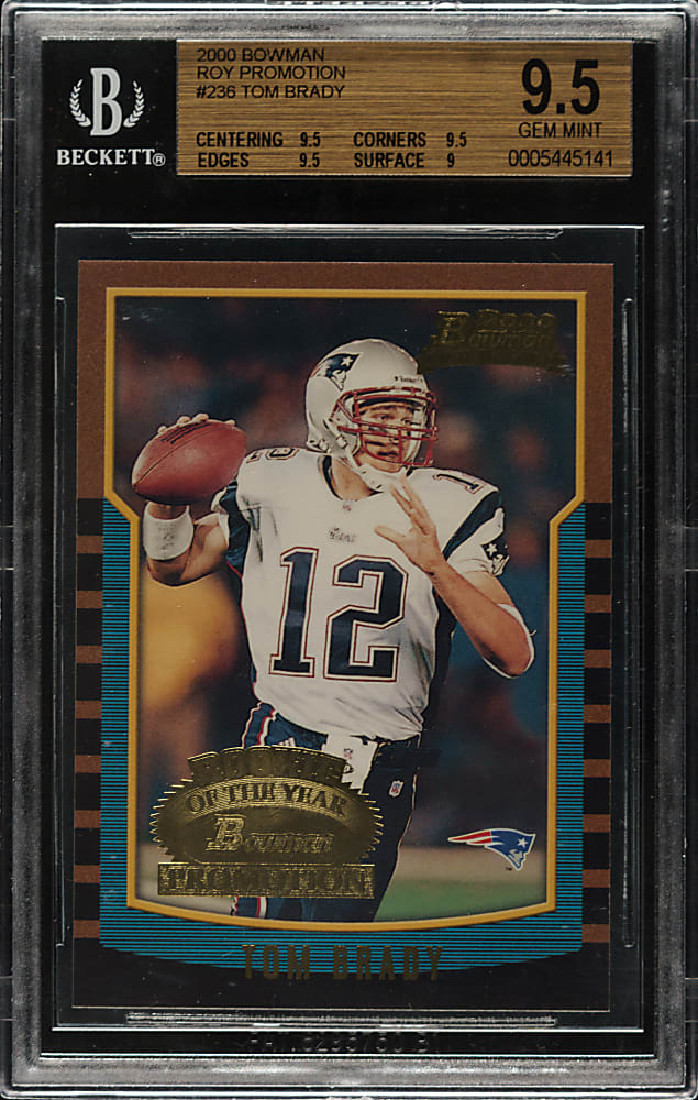 2000 Bowman Football Rookie of the Year Promotion #236 Tom Brady Rookie BGS GEM MINT 9.5
