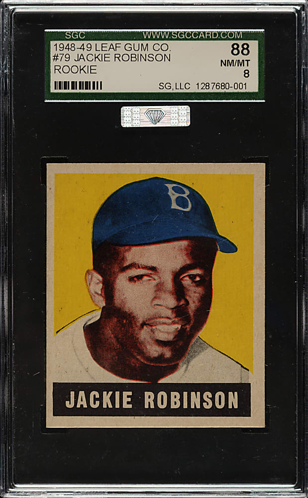 1948-1949 Leaf #79 Jackie Robinson Rookie SGC NM/MT 88 (MBA Silver Diamond)