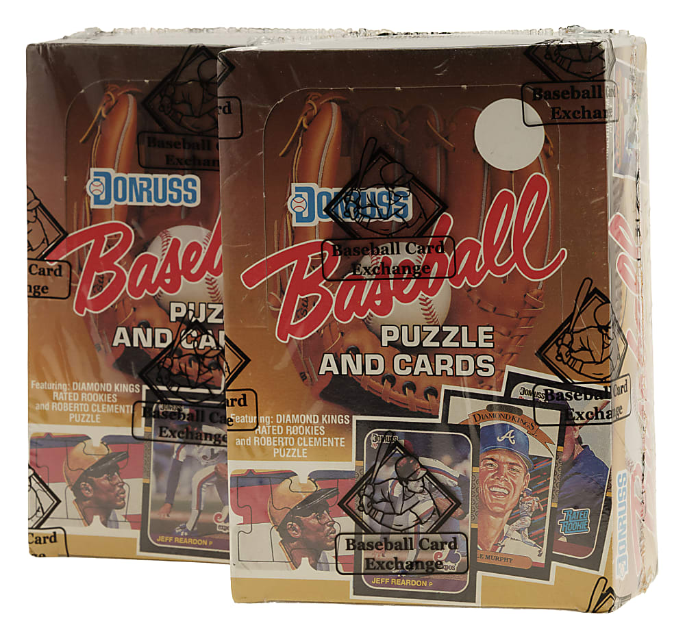 1987 Donruss Leaf Unopened Wax Box Pair (2 Boxes, 72 Packs) - BBCE - From a Sealed Case (FASC)