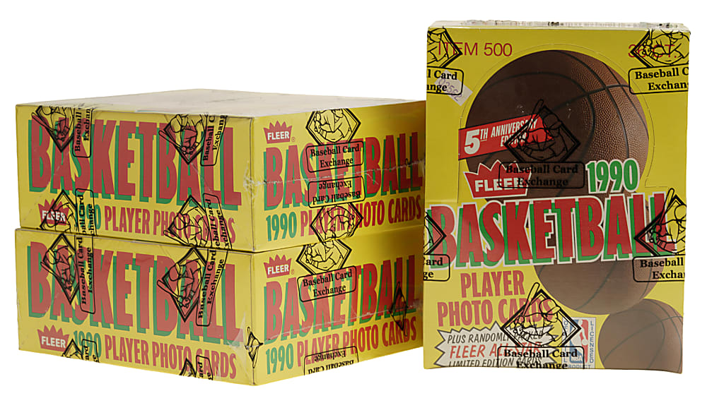 1990-1991 Fleer Basketball Unopened Wax Box Trio (3 Boxes, 108 Packs) - BBCE - From a Sealed Case (FASC)