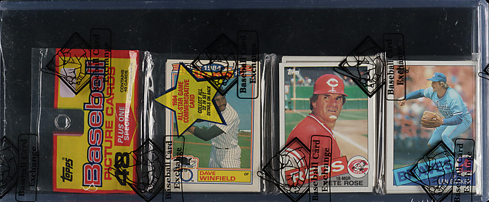 1985 Topps Unopened Rack Pack - Pete Rose on Top - BBCE