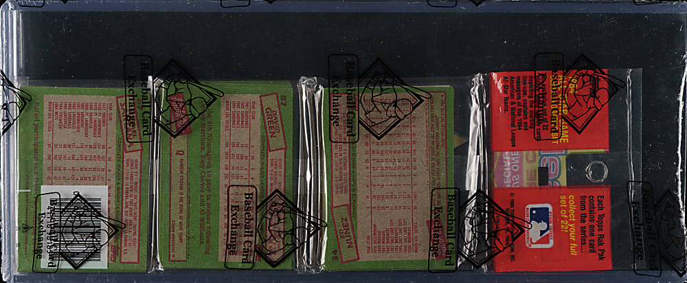 1985 Topps Unopened Rack Pack - Pete Rose on Top - BBCE