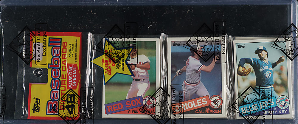 1985 Topps Unopened Rack Pack - Cal Ripken on Top - BBCE