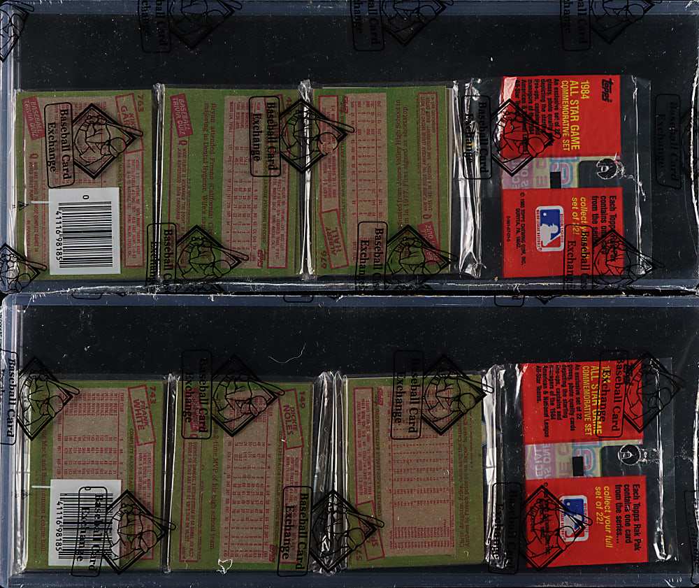 1985 Topps Unopened Rack Pack Pair - Darryl Strawberry and Dave Winfield on Top - BBCE