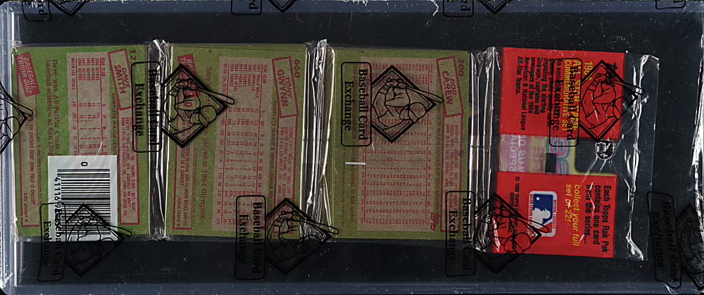 1985 Topps Unopened Rack Pack - Joe Morgan on Top and Tony Gwynn and Rod Carew on Back - BBCE