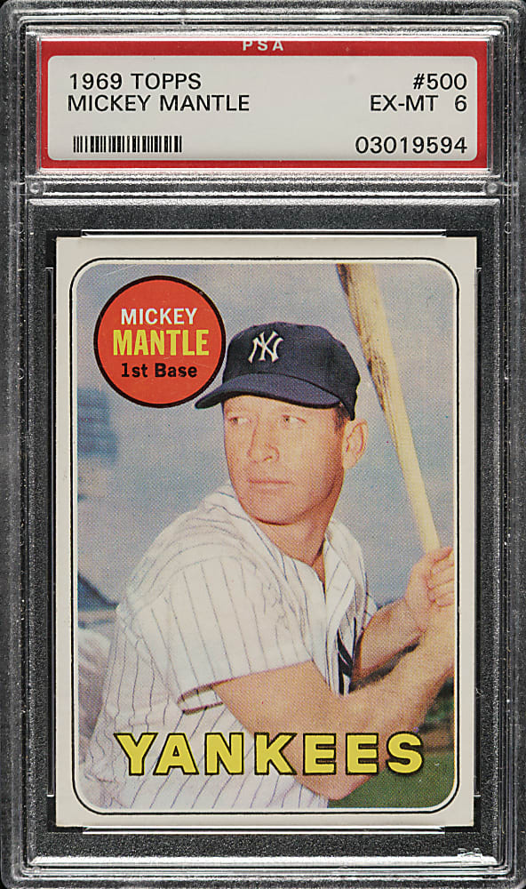 1969 Topps #500 Mickey Mantle PSA EX-MT 6