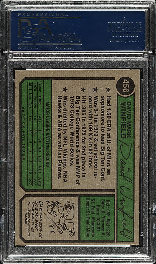 1974 Topps #456 Dave Winfield Rookie PSA NM-MT+ 8.5