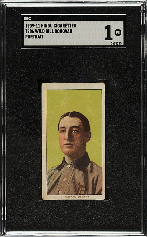 1909-1911 T206 White Border Wild Bill Donovan Portrait SGC POOR 1 - Brown Hindu Back