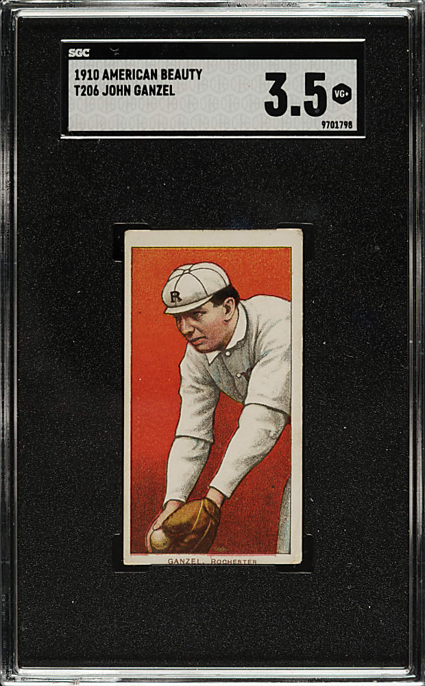 1909-1911 T206 White Border John Ganzel SGC VG+ 3.5 - American Beauty 350 Back
