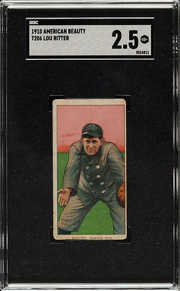 1909-1911 T206 White Border Lou Ritter SGC GOOD+ 2.5 - American Beauty 350 Back