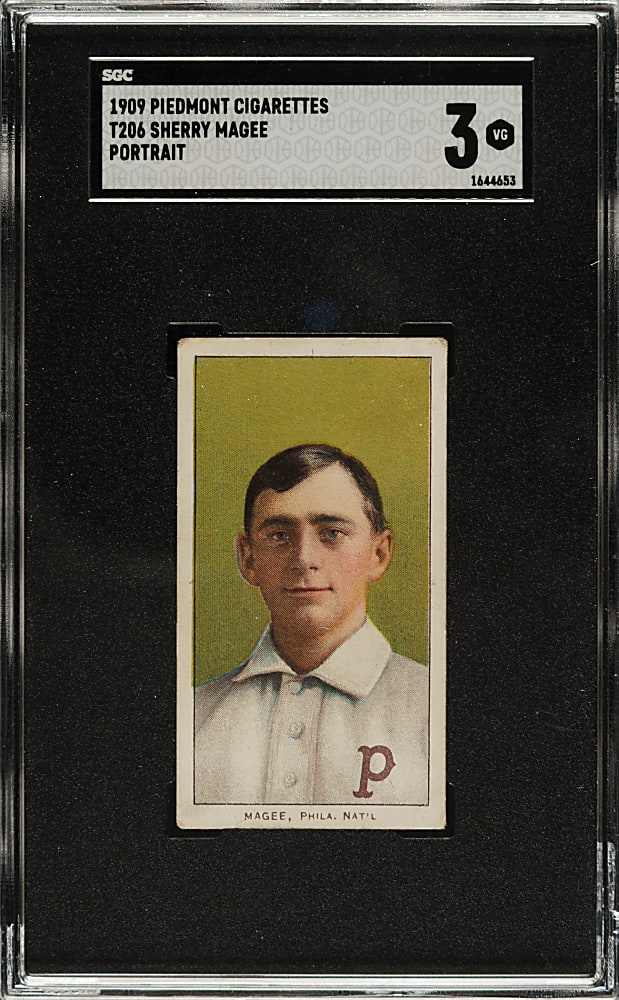 1909-1911 T206 White Border Sherry Magee Portrait SGC VG 3