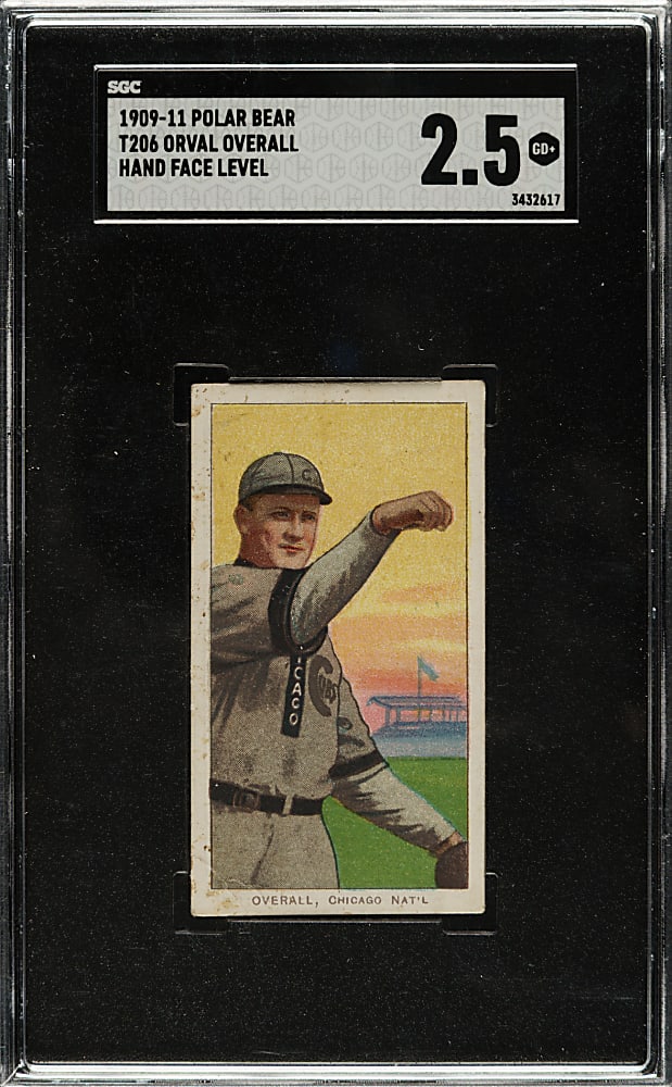 1909-1911 T206 White Border Orval Overall Hand Face Level SGC GOOD+ 2.5 - Polar Bear Back