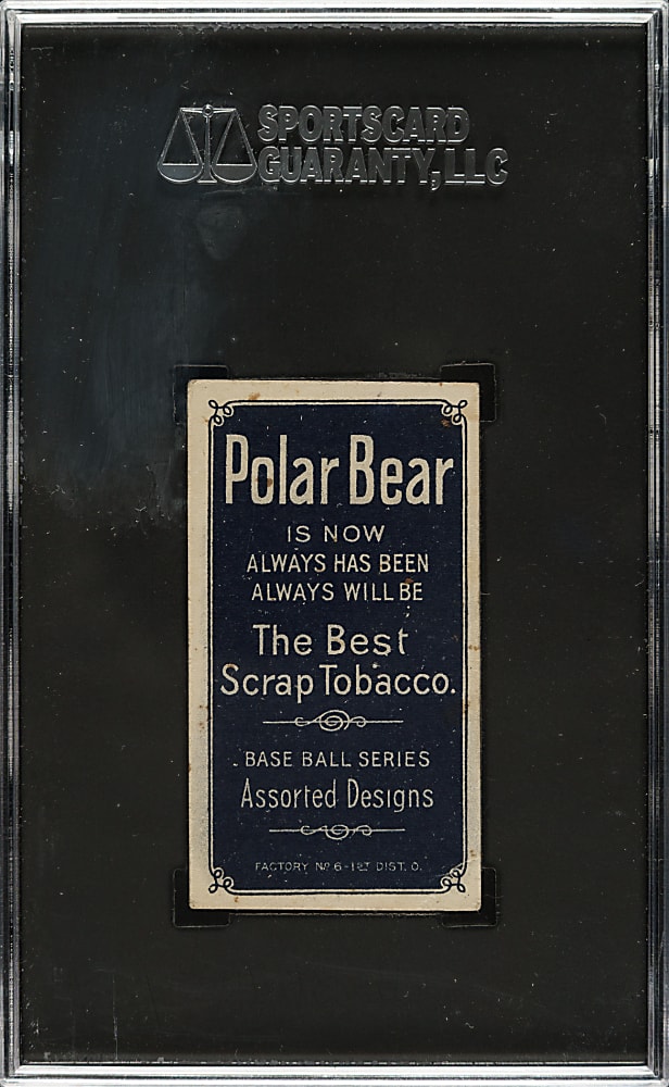 1909-1911 T206 White Border Orval Overall Hand Face Level SGC GOOD+ 2.5 - Polar Bear Back