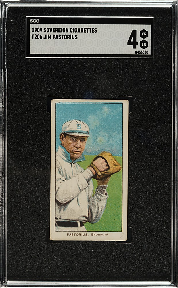 1909-1911 T206 White Border Jim Pastorius SGC VG/EX 4 - Sovereign 150 Back