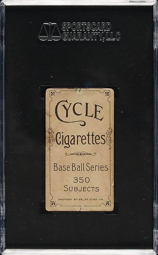 1909-1911 T206 White Border Billy Purtell SGC Authentic - Cycle 350 Back