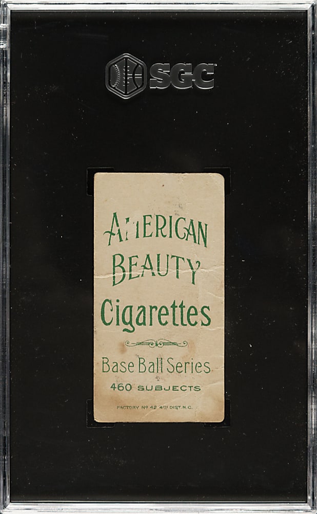 1909-1911 T206 White Border John McGraw Glove at Hip SGC POOR 1 - American Beauty 460 Back