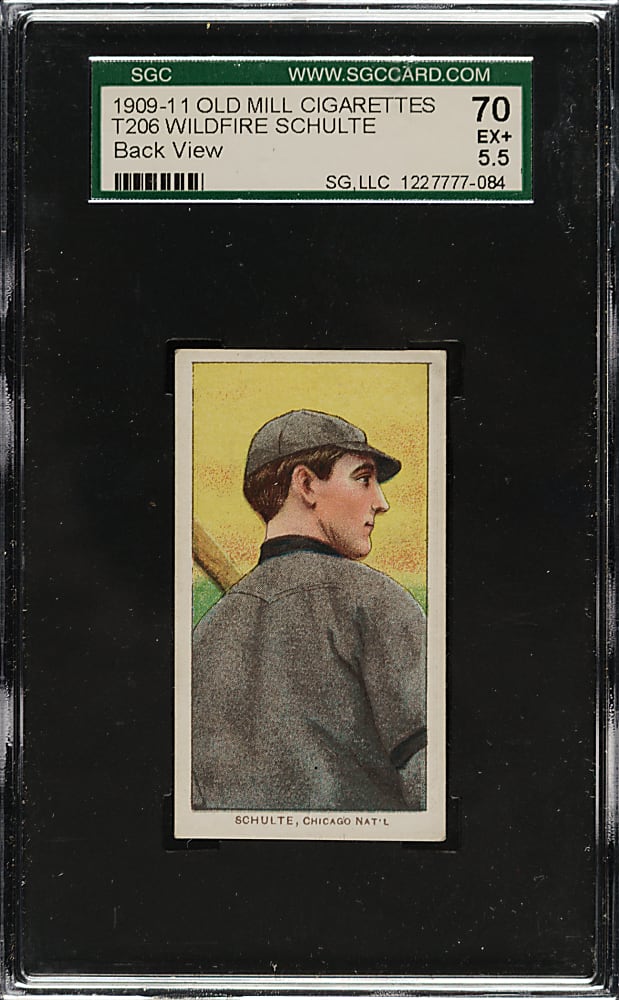 1909-1911 T206 White Border Wildfire Schulte Back View SGC EX+ 70 - Old Mill Back