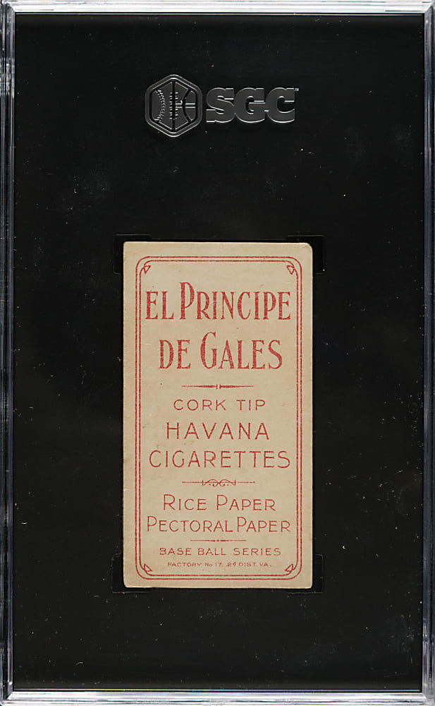 1909-1911 T206 White Border Roger Bresnahan with Bat SGC VG 3 - El Principe De Gales Back