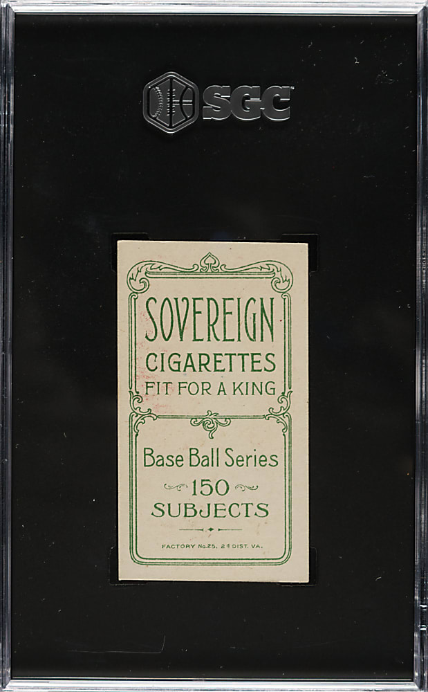 1909-1911 T206 White Border Vic Willis Portrait SGC EX 5 - Sovereign 150 Back