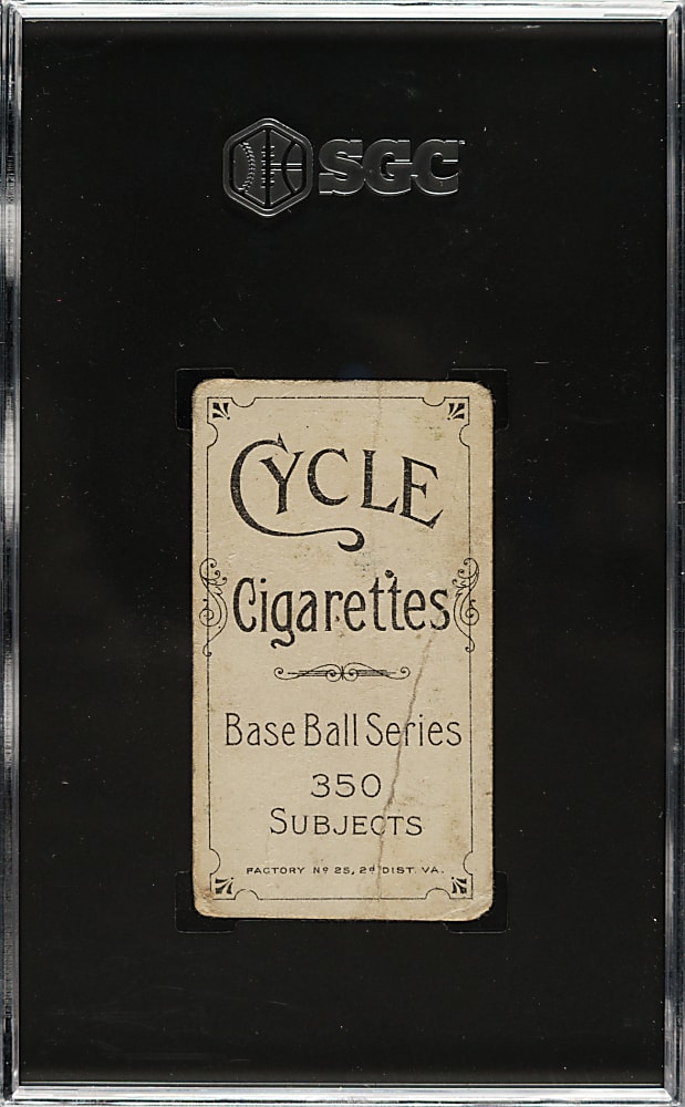 1909-1911 T206 White Border George McBride SGC POOR 1 - Cycle 350 Back