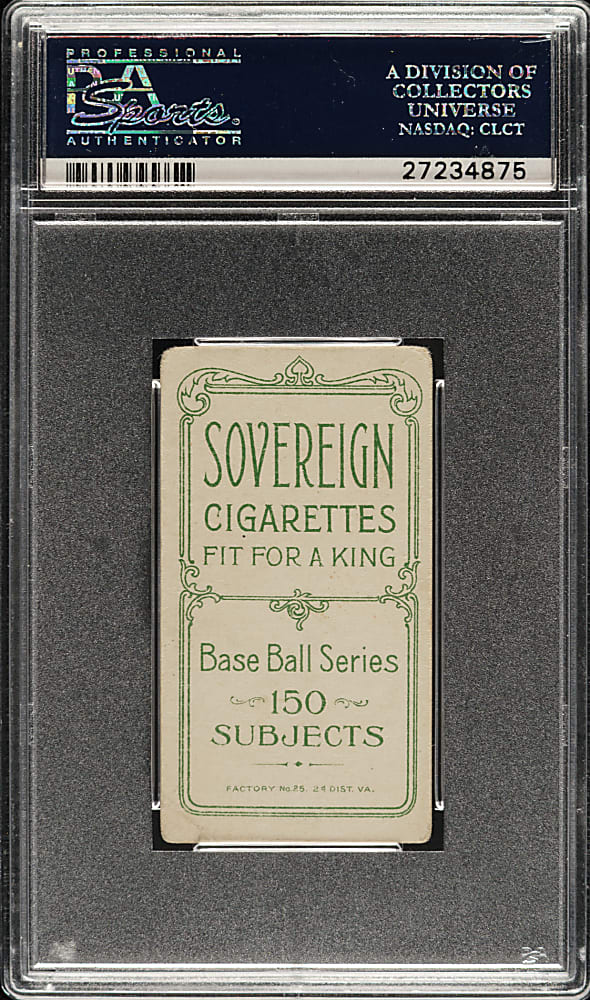 1909-1911 T206 White Border John McGraw Portrait, No Cap PSA VG 3 - Sovereign 150 Back