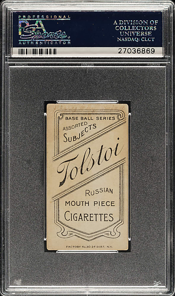 1909-1911 T206 White Border Mike Donlin with Bat PSA VG 3 - Tolstoi Back