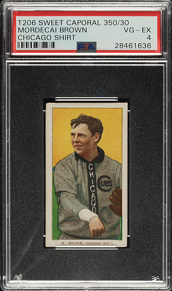 1909-1911 T206 White Border Mordecai Brown PSA VG-EX 4