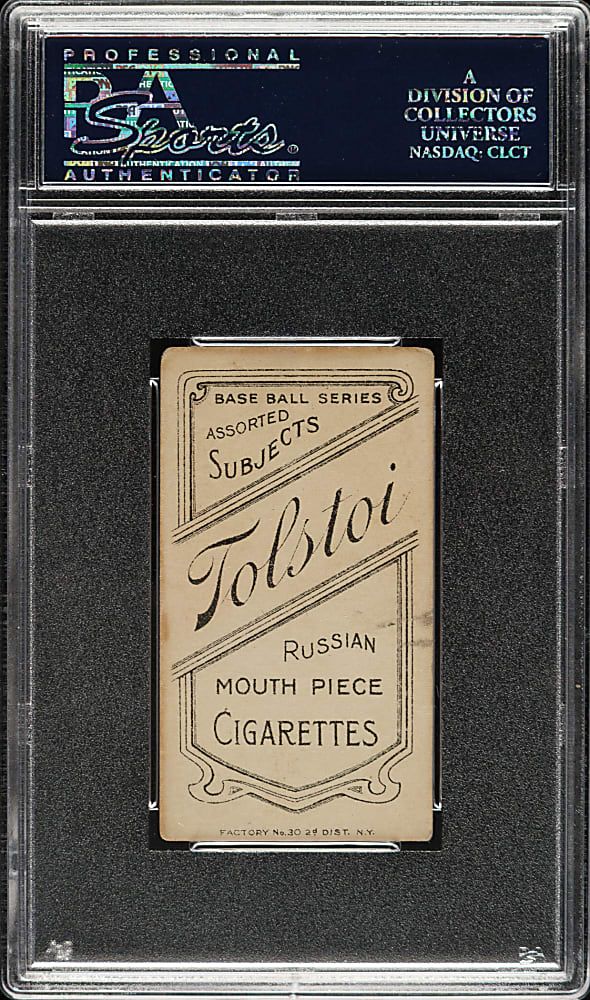 1909-1911 T206 White Border Admiral Schlei Portrait PSA VG+ 3.5 - Tolstoi Back