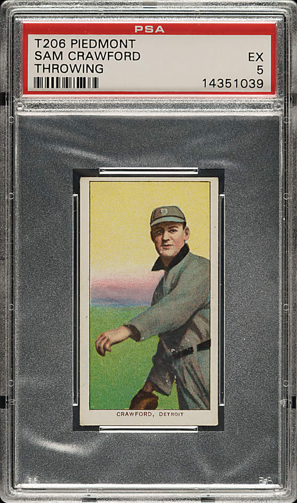 1909-1911 T206 White Border Sam Crawford Throwing PSA EX 5