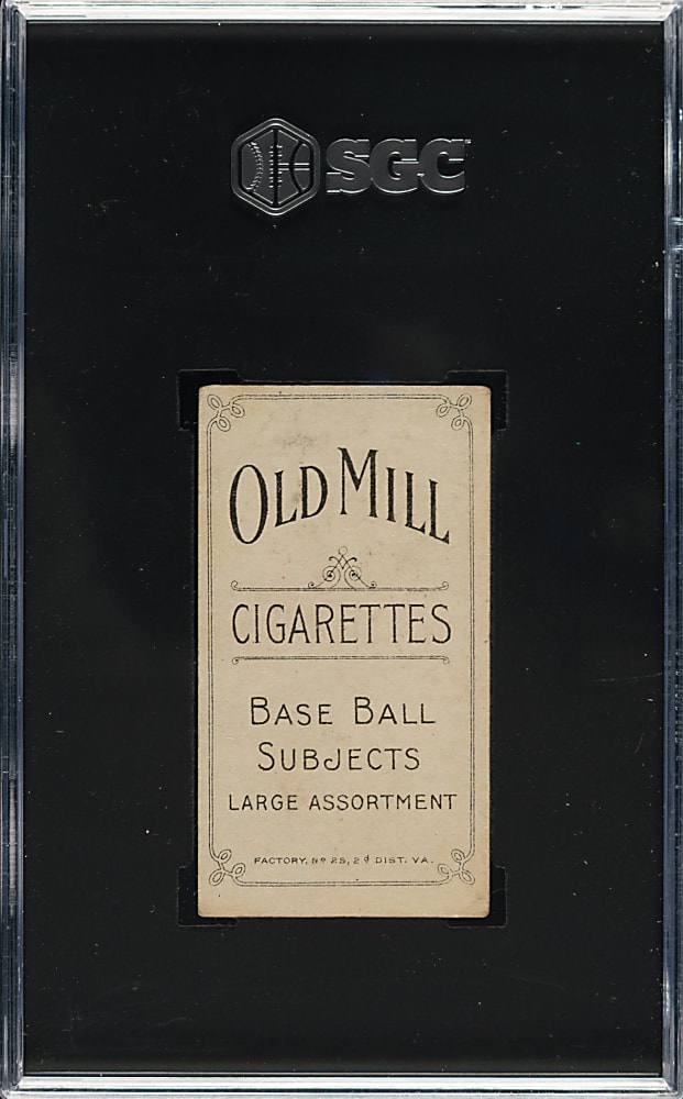 1909-1911 T206 White Border Hal Chase Portrait Blue Background SGC VG 3 - Old Mill Back