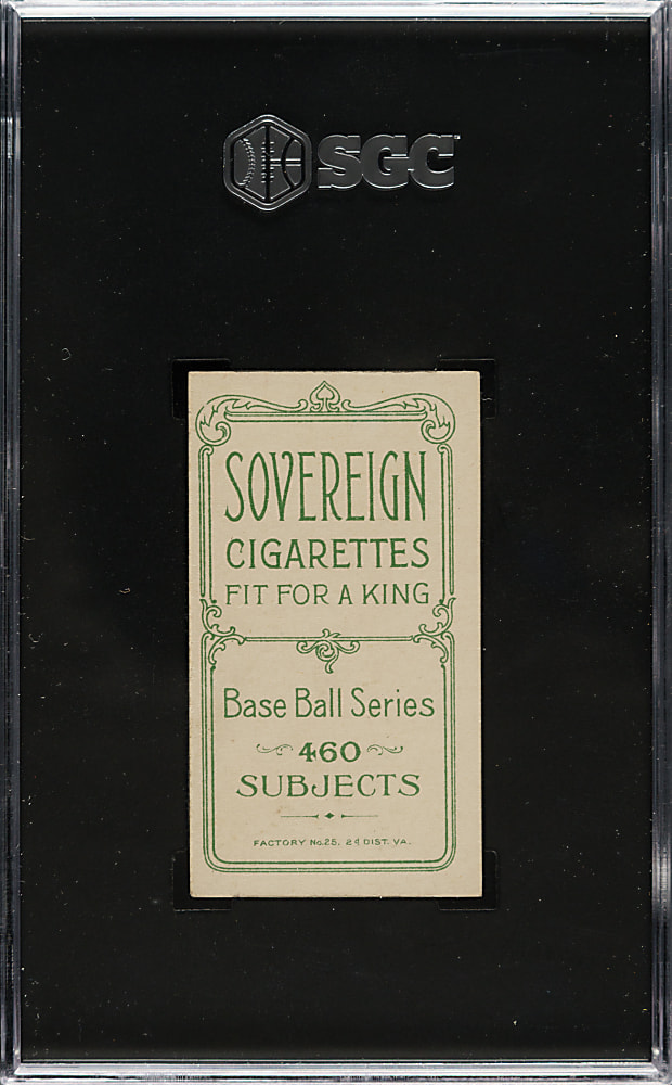 1909-1911 T206 White Border Hugh Duffy SGC EX+ 5.5 - Sovereign 460 Back