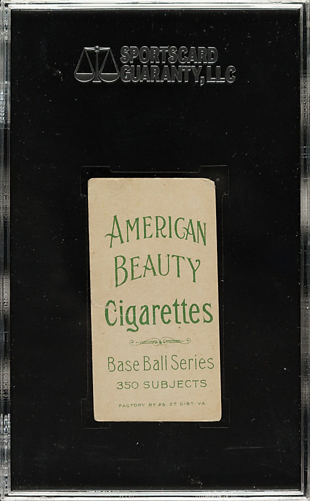 1909-1911 T206 White Border Clark Griffith Batting SGC POOR 10 - American Beauty 350 Back