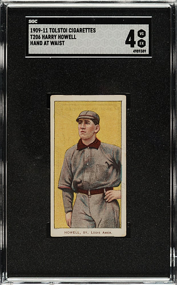 1909-1911 T206 White Border Harry Howell Hand at Waist SGC VG/EX 4 - Tolstoi Back