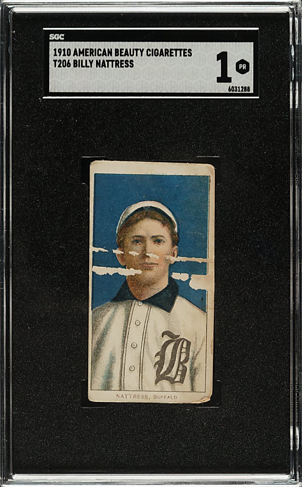 1909-1911 T206 White Border Billy Nattress SGC POOR 1 - American Beauty 350 Back