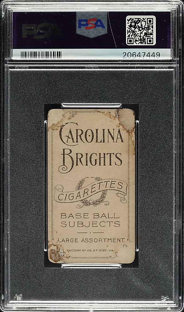 1909-1911 T206 White Border Jean Dubuc PSA POOR 1 - Carolina Brights Back