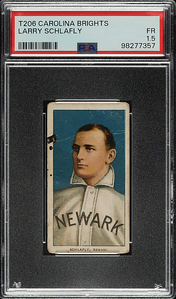 1909-1911 T206 White Border Larry Schlafly PSA FAIR 1.5 - Carolina Brights Back