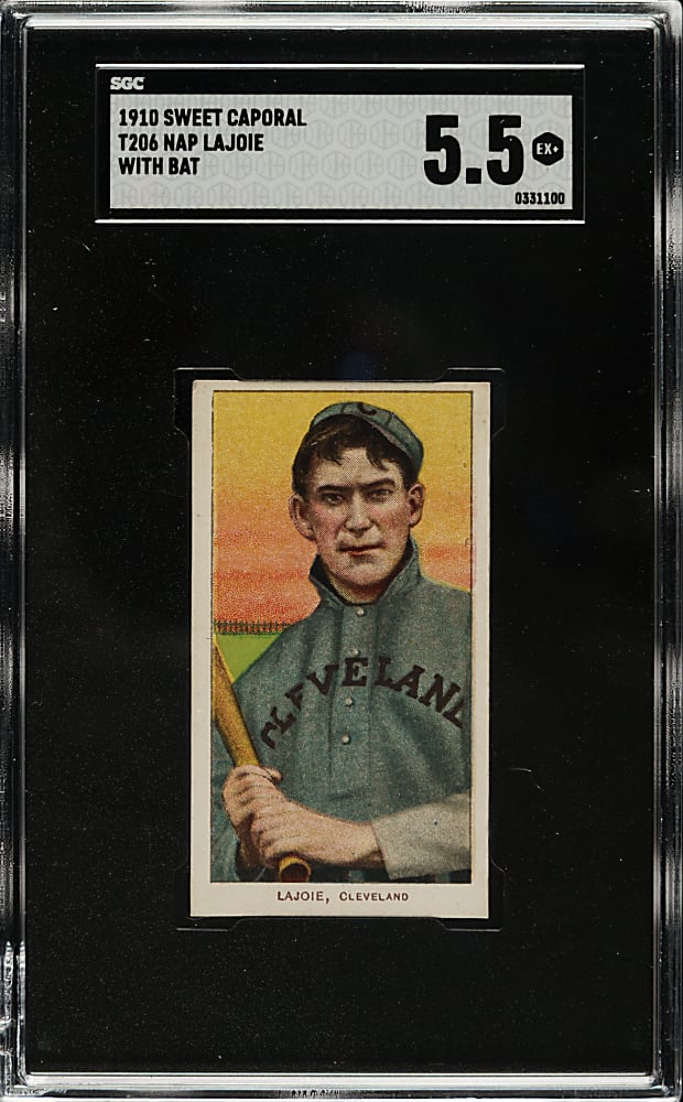 1909-1911 T206 White Border Nap Lajoie with Bat SGC EX+ 5.5