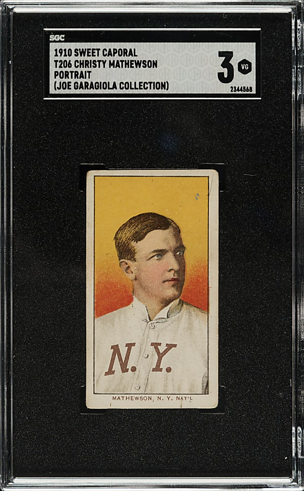 1909-1911 T206 White Border Christy Mathewson Portrait SGC VG 3 (Joe Garagiola Collection)
